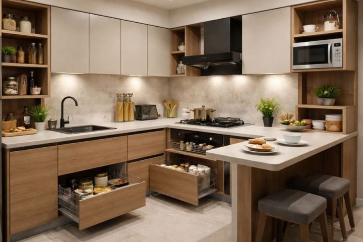 Space-Saving Modular Kitchen Design for Small Homes with Laminates